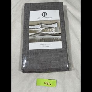 NIB Hotel Collection Linen (1) King Sham Pillow Case in Grey‎